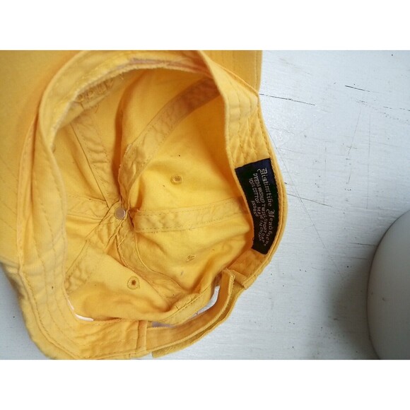 Women's Yellow Baseball Cap Hat Adjustable Hook and Loop Florida Flip Flops - Picture 3 of 3